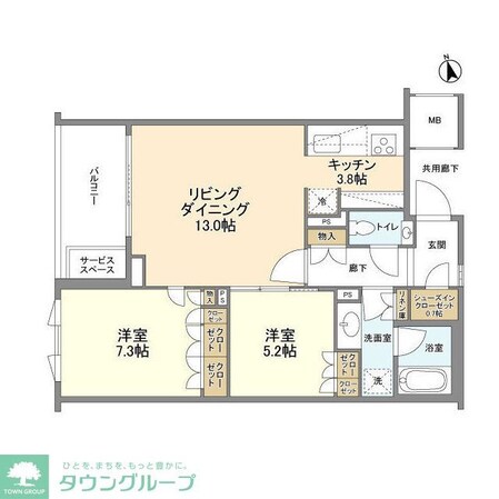 ザ・パークハウス広尾羽澤の物件間取画像